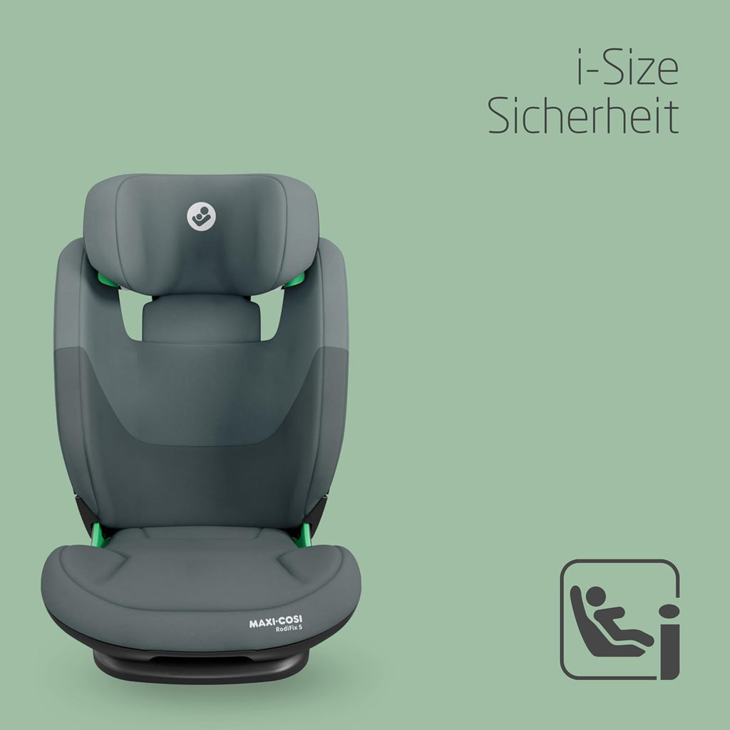 Maxi-Cosi RodiFix S i-Size Kindersitz, 100–150 cm, 3,5–12 Jahre, Autositz Kinder, 3 Liegepositionen, Verstellbare Höhe/Breite, G-CELL Side Impact Protection, AirProtect-Sicherheitskissen, Basic Black