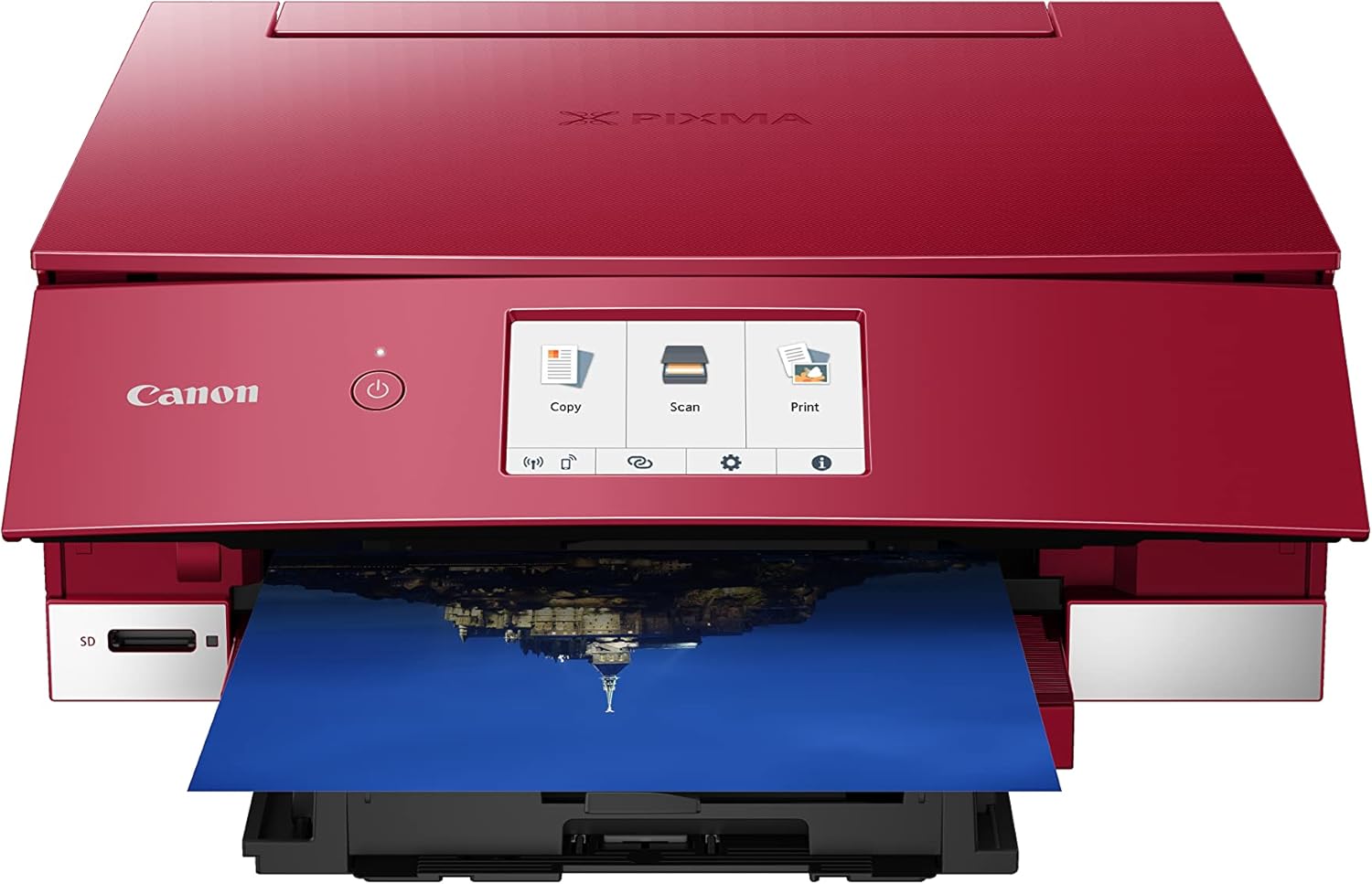 Canon PIXMA TS8351a Stampante multifunzione a getto d'inchiostro a colori DIN A4 (scanner, fotocopiatrice, 4.800 x 1.200 dpi, 6 inchiostri separati, USB, WLAN, AirPrint, stampa fronte/retro, 2 alimentatori carta, 5 GHz), bianco