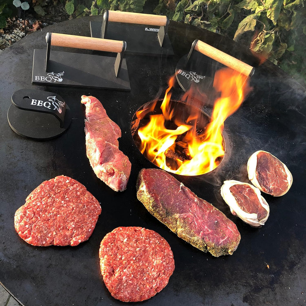 Piastra da fuoco per barbecue a sfera, maniglie 90 cm, spessore 5 mm #921 – INCL. inserto per grill, piastra per grill per braciere e ciotola da fuoco, piastra massiccia in acciaio Plancha Grillring per BBQ & Teppanyaki