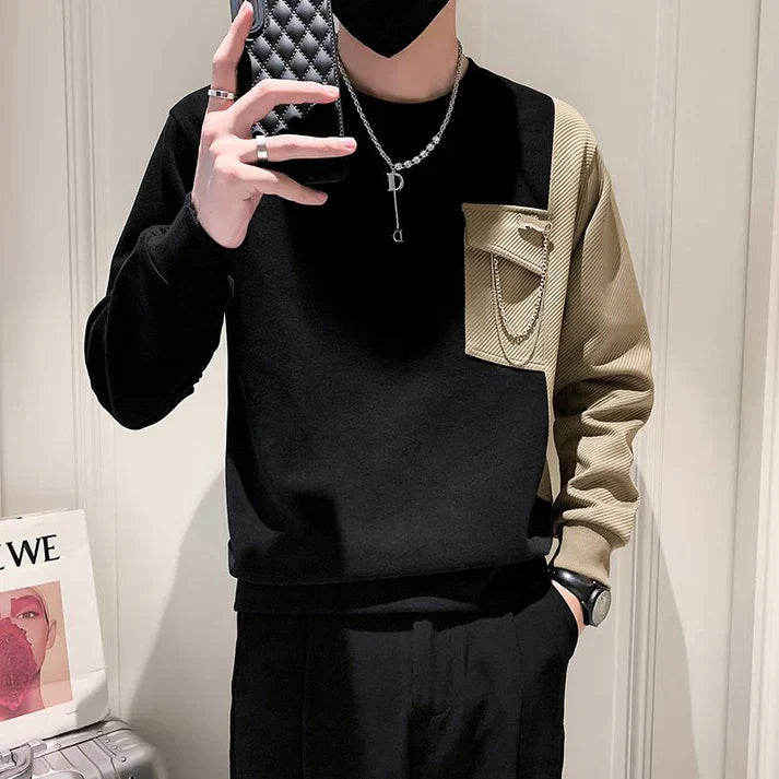 Zweifarbiger Pullover für Mnner