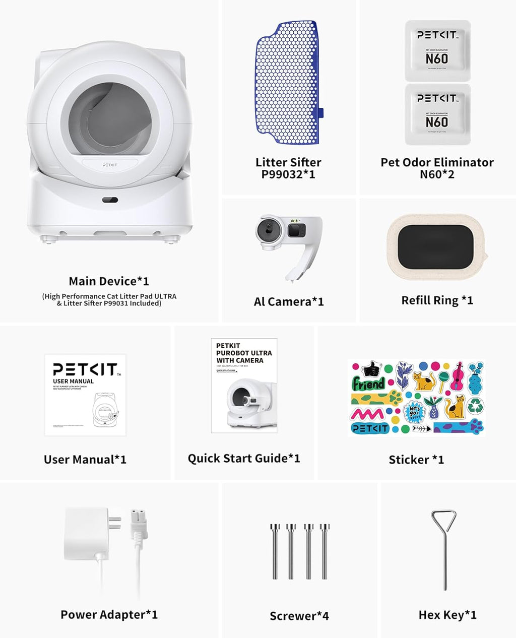 PETKIT Purobot Ultra Selbstreinigende Katzentoilette, Katzenklo Selbstreinigend mit 1080P HD-Kamera,Intelligente Reinigung, Kapazität 70L, Überwachung der Gesundheit AI, Ultra Leise und Sicher