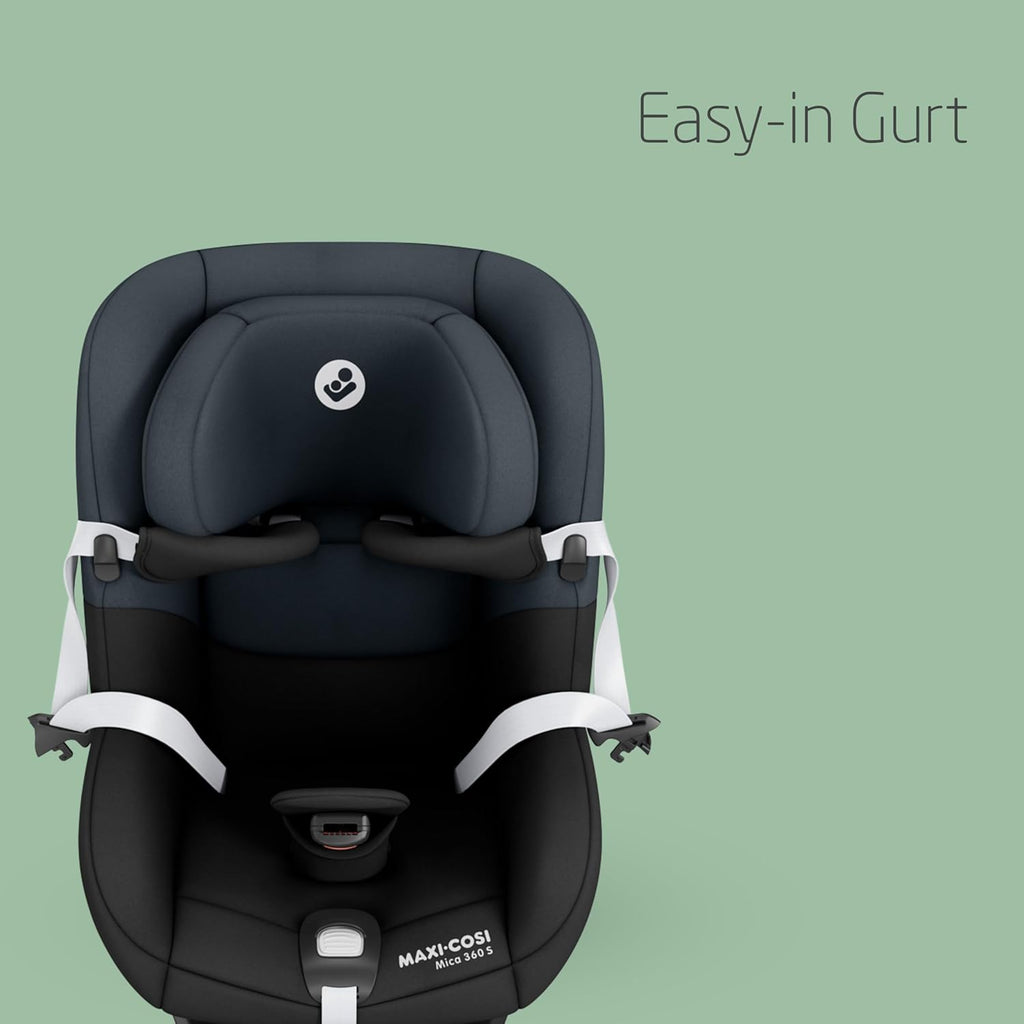 Maxi-Cosi Mica 360 S, Autositz 360 Grad drehbar, 3 Monate– 4 Jahre (61–105 cm), i-Size Baby Autositz, FlexiSpin Drehung, 5 Liegepositionen, G-CELL Schutz, Easy-in Gurthaken, Tonal Graphite