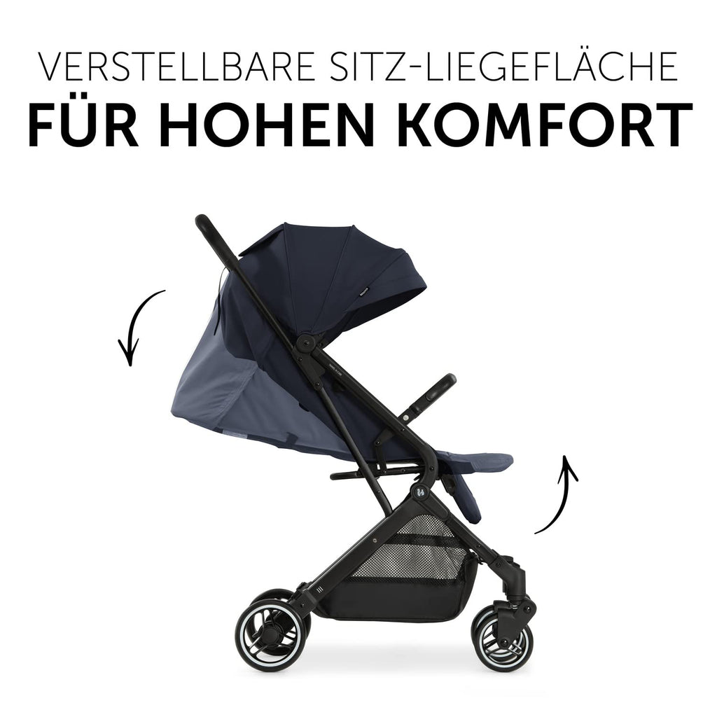 hauck Passeggino leggero Travel N Care per bambini dalla nascita fino a 22 kg con funzione reclinabile, ultraleggero - 6,9 kg, chiudibile con una mano, UPF 50+, ruote in EVA, cestino fino a 3 kg (Dark Olive)