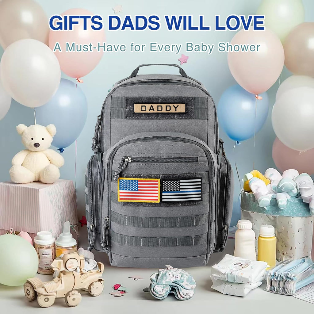 MIRACOL Borsa Fasciatoio per Papà, Borsa Militare, Zaino, Borsa Multifunzione con Toppa Bandiera per Uomini e Donne