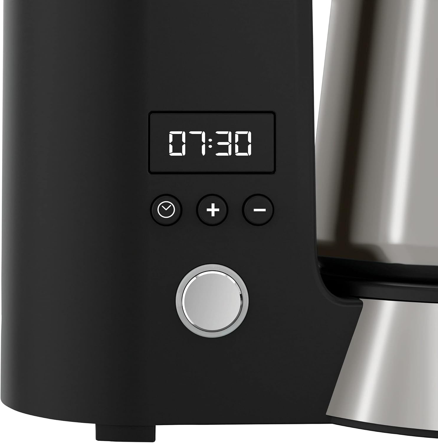 WMF Küchenminis Macchina da caffè con filtro Aroma, piccola, con caraffa termica, 870 Watt, tazza termica da asporto, macchina da caffè singola piccola con timer, cromargan opaco