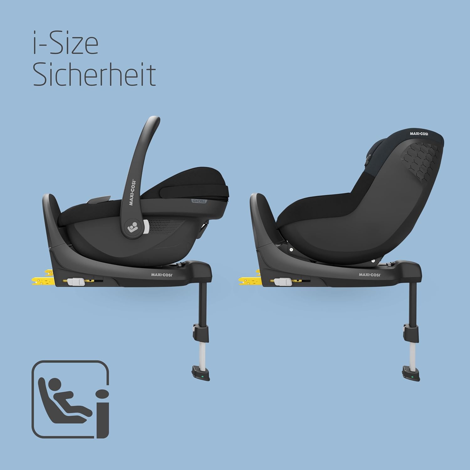 Maxi-Cosi Pebble 360 Pro, Seggiolino auto reclinabile SlideTech, da 0 a 15 mesi, da 0 a 13 kg, da 40 a 87 cm, per i seggiolini auto girevoli FamilyFix 360 Pro, G-CELL Side Impact Protection, Tonal Graphite