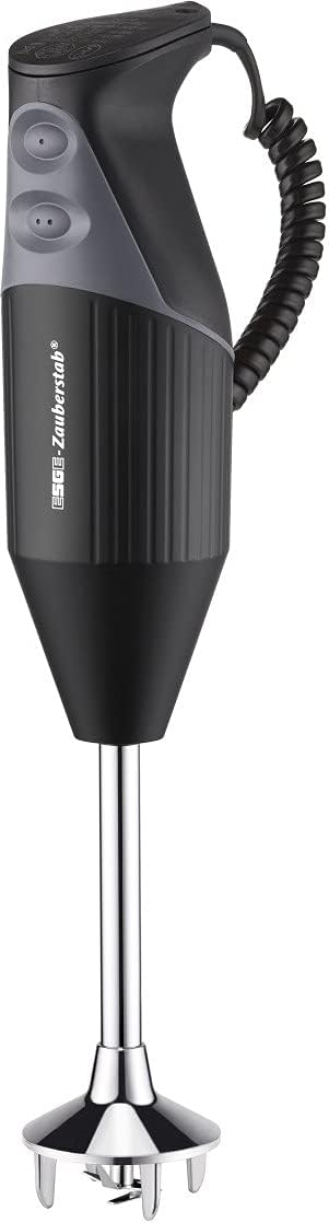 ESGE Zauberstab M 200 BBQ 98215 Frullatore a immersione nero, mixer, frullatore a mano, professionale, incl. accessori, fino a 17.000 giri/min, 200 Watt, design ergonomico dell'impugnatura, doppio interruttore, centratura a innesto, motore AC