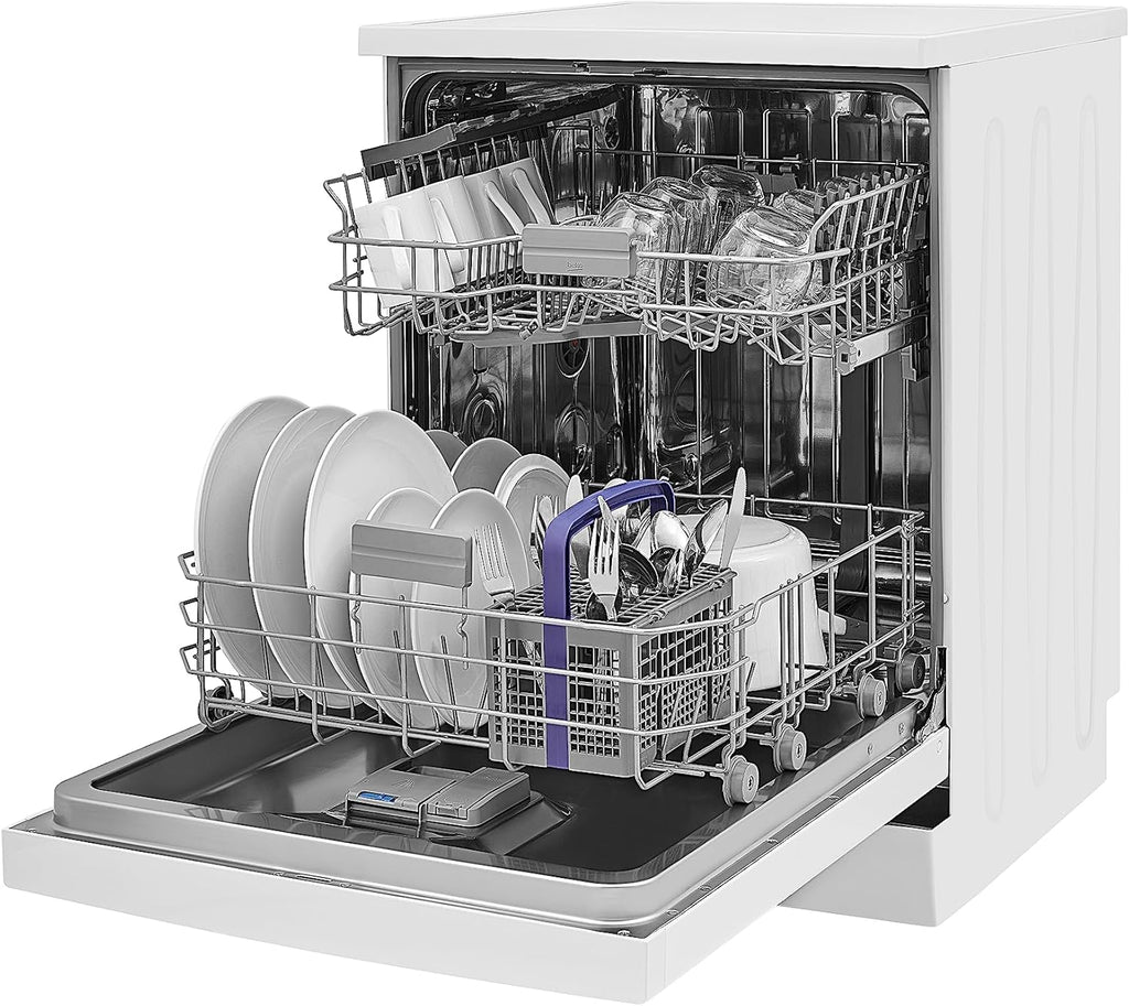Beko BDFN26420W b300 Lavastoviglie a libera installazione, integrabile, 14 coperti, Motore ProSmart Inverter, TrayWash, HygieneIntense, 6 programmi, WaterSafe+, Bianco