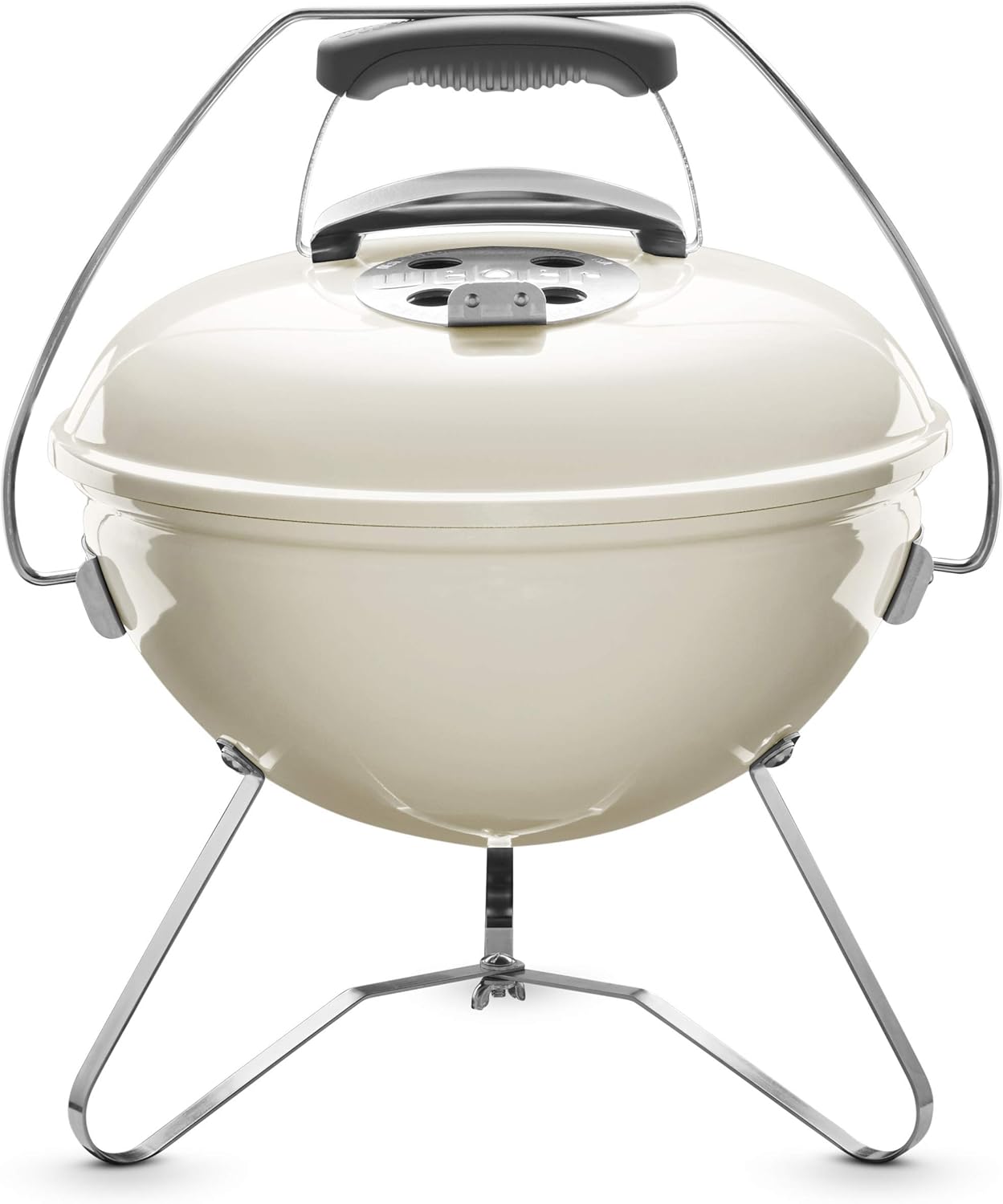 Weber Smokey Joe Premium Holzkohlegrill, Ø 37cm Grillfläche, portabeler BBQ Grill mit praktischem Tragebügel, porzellanemaillierten Deckel & Kessel - Smoke Gray (1126704)