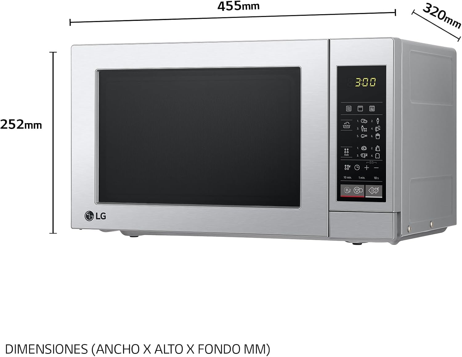 LG mh7265dps – Mikrowelle, Mae: 39,5 x 40,6 x 26,2 cm