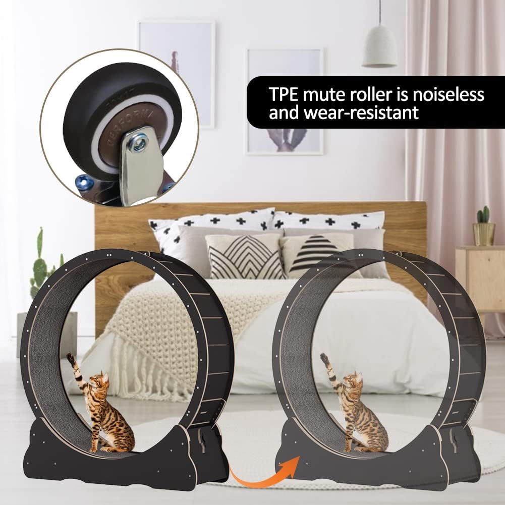 Keyzone Ruota per esercizi per gatti, 1100 x 345 x 1170 mm Tapis roulant per gatti, Tapis roulant con moquette, Attrezzatura fitness per la perdita di peso, Giocattolo sportivo per gatti, Per una vita più lunga del gatto