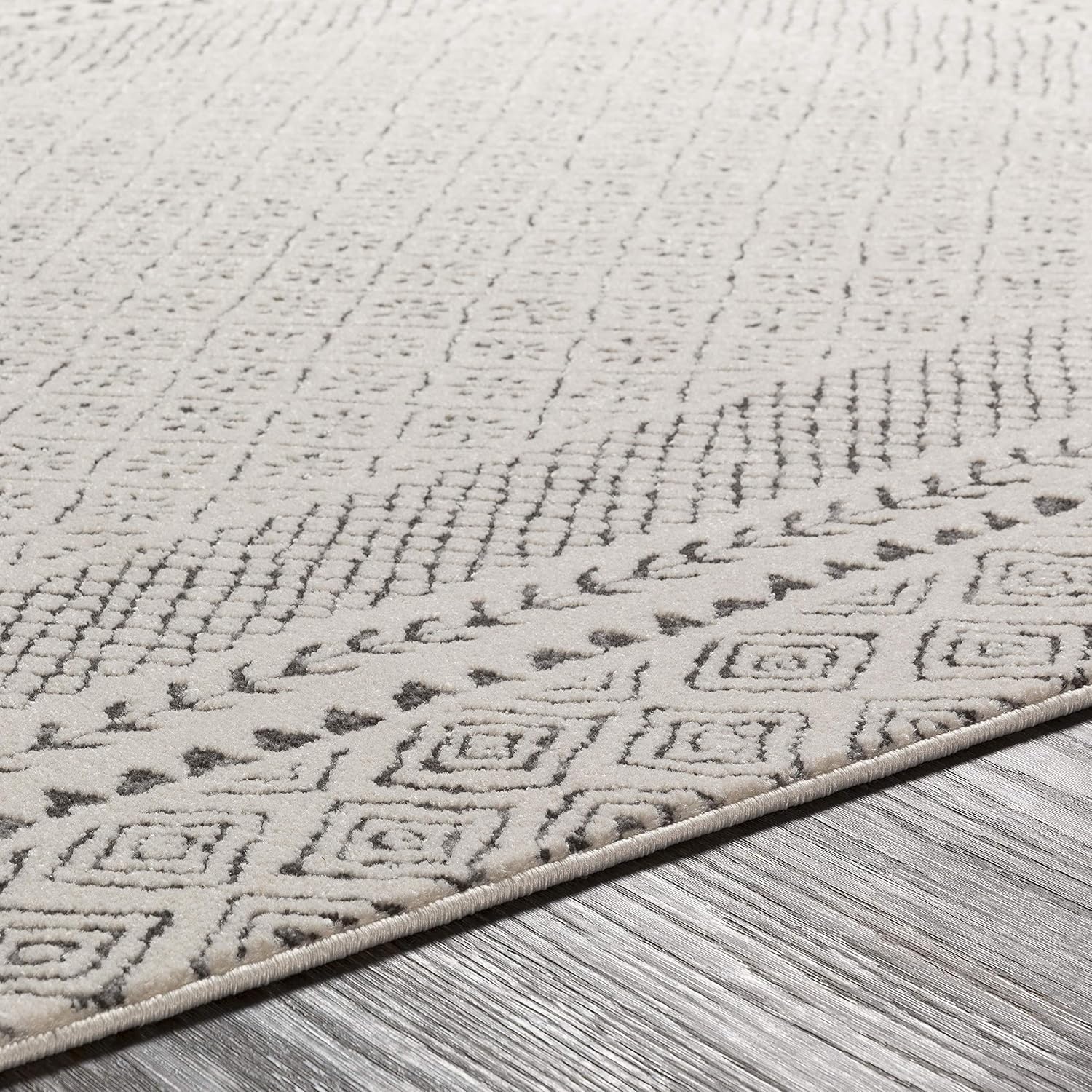 Surya Monaco Tappeto Soggiorno Boho, Grande Tappeto Camera da Letto 200x274 cm - Tappeto per Sala da Pranzo con Motivo Geometrico, Tappeto Soggiorno Moderno Scandinavo in Beige, Grigio Carbone
