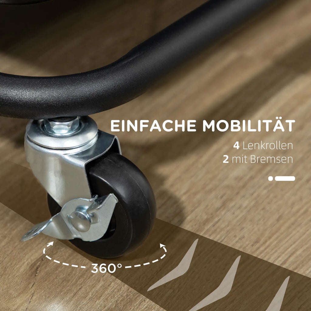 HOMCOM Servierwagen Rollwagen 3 Etagen flexibel mit Rollen