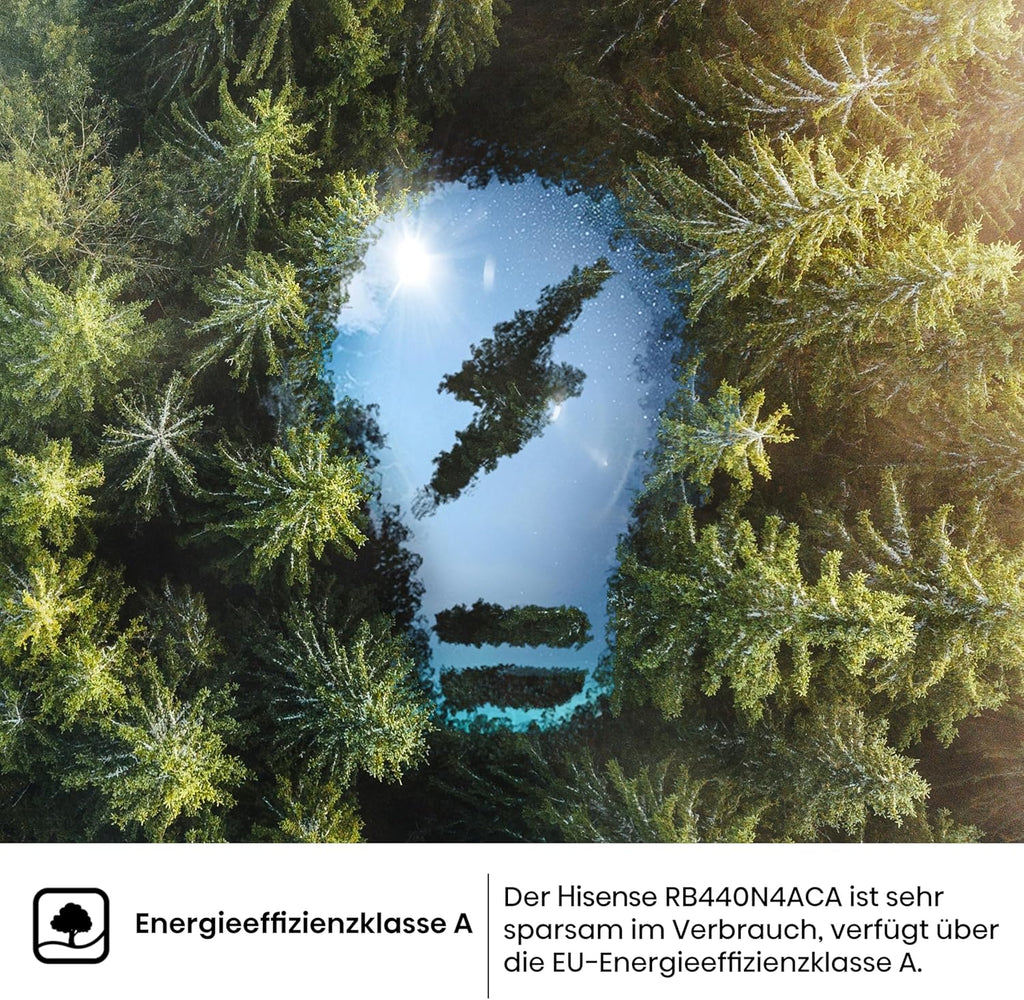 Hisense RB327N4ADD Frigorifero Combinato, Classe Energetica D, Total NoFrost, Porta Reversibile, Griglia Portabottiglie, Vano Frigo 171 Litri, Vano Congelatore 85 Litri, Look Acciaio Inox