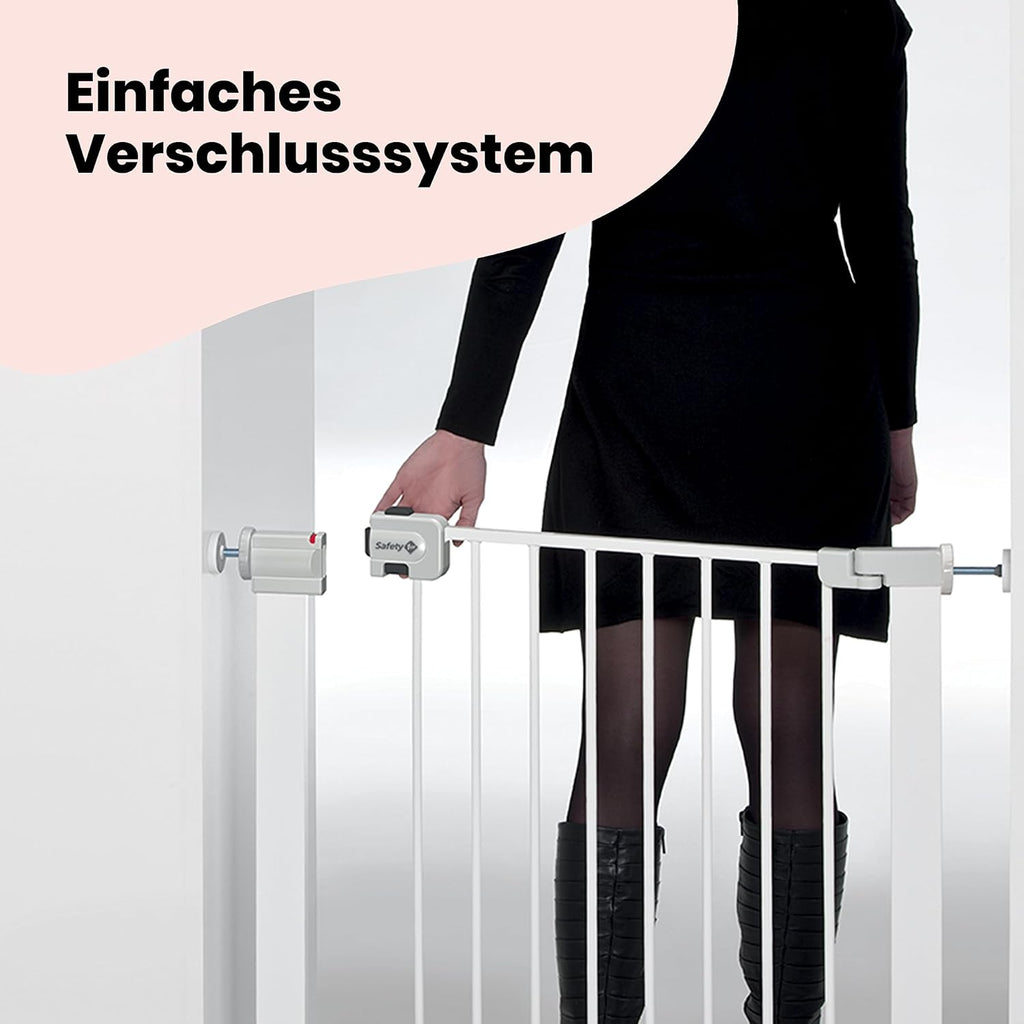 Safety 1st Easy Close Extra Tall, extra hohes (91 cm) Sicherheitsgitter aus Metall, druckfest, ideal für Kinder und Haustiere, mit einer Breite, die sich von 73 auf 80 cm ausdehnen lsst, wei