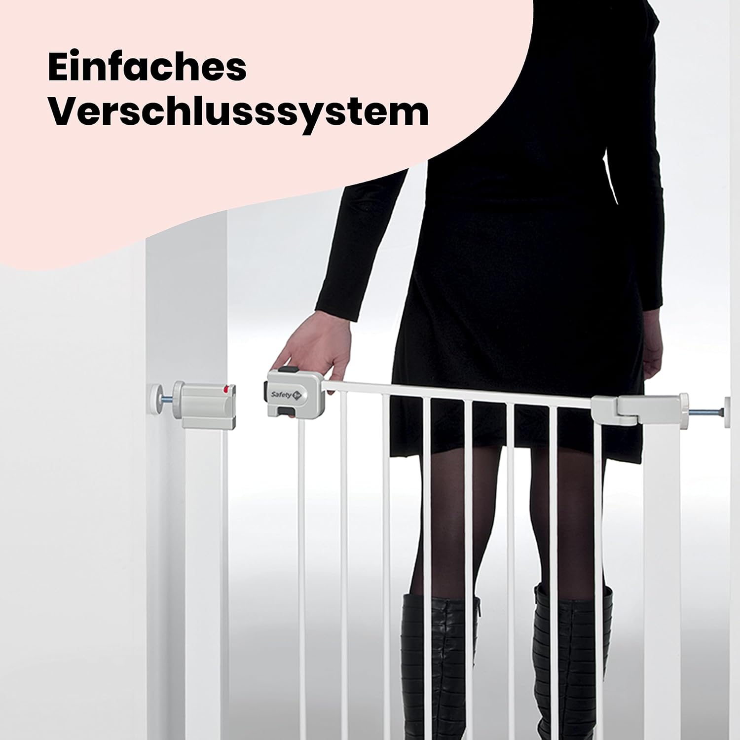 Safety 1st Easy Close Extra Tall, extra hohes (91 cm) Sicherheitsgitter aus Metall, druckfest, ideal für Kinder und Haustiere, mit einer Breite, die sich von 73 auf 80 cm ausdehnen lsst, wei