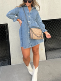 Shorena - Abito in denim lavato