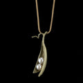 Baccello di pisello - Collana con ciondolo - 2 perle