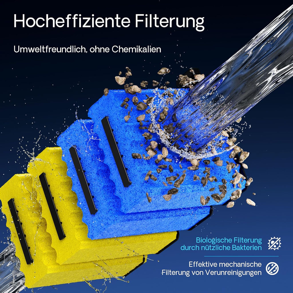SunSun CBF-200T Bioteichfilter Komplettset mit 9W UVC Klärer, Teichpumpe 2300 l/h 35W, Thermometer und Filtermedien, Filteranlage Bio Teichfilter