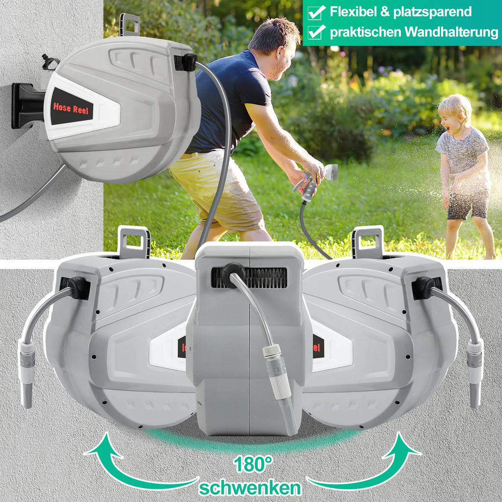 Sonnewelt Avvolgitubo con doccetta e tubo da giardino