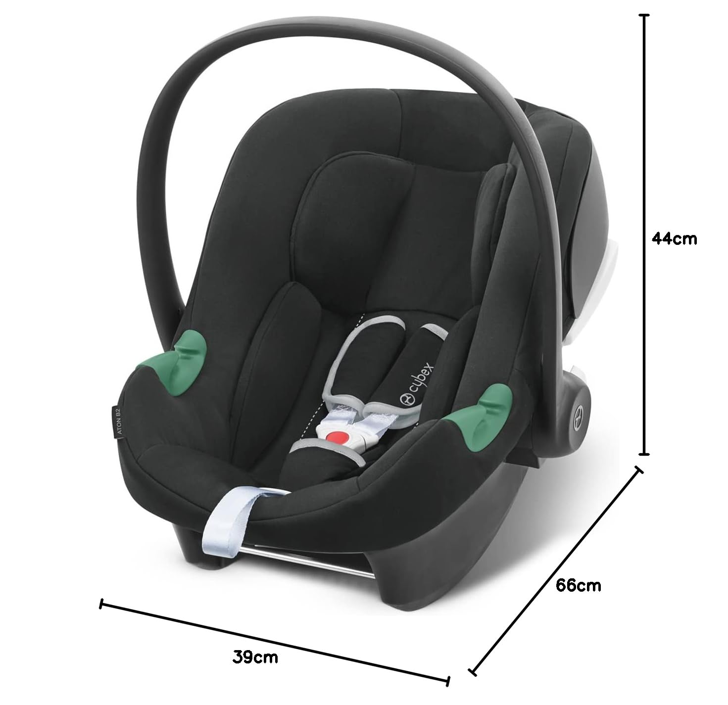 CBX by CYBEX Seggiolino Auto Aton B2 i-Size, Dalla nascita fino a ca. 24 mesi, Max. 13 kg, Inclusivo riduttore neonato, Compatibile con SensorSafe, Rosso