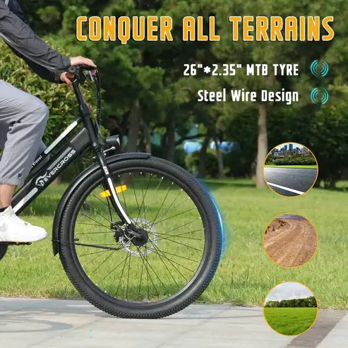 Evercross EK8S E-Bike – 250W, 26 pollici, batteria da 12Ah, autonomia fino a 90 km