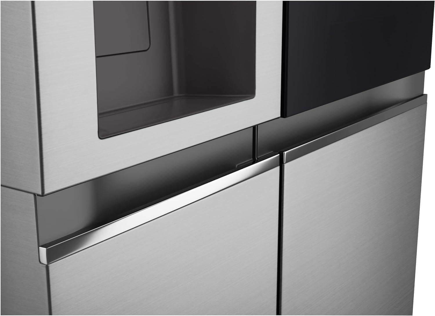 LG GSGV81PYLL Frigorifero Side by Side, Classe E, 635 L, Instaview, Frigorifero con congelatore, Dispenser ghiaccio, ghiaccio tritato, acqua, Total NoFrost, Smart Inverter Compressor, Wi-Fi