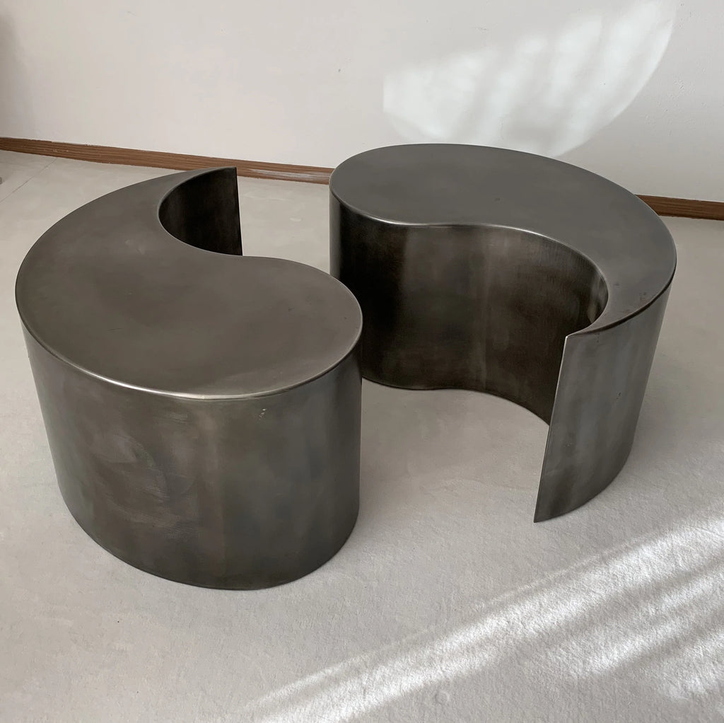 Runder Couchtisch Tao, Rohstahl Ying Yang