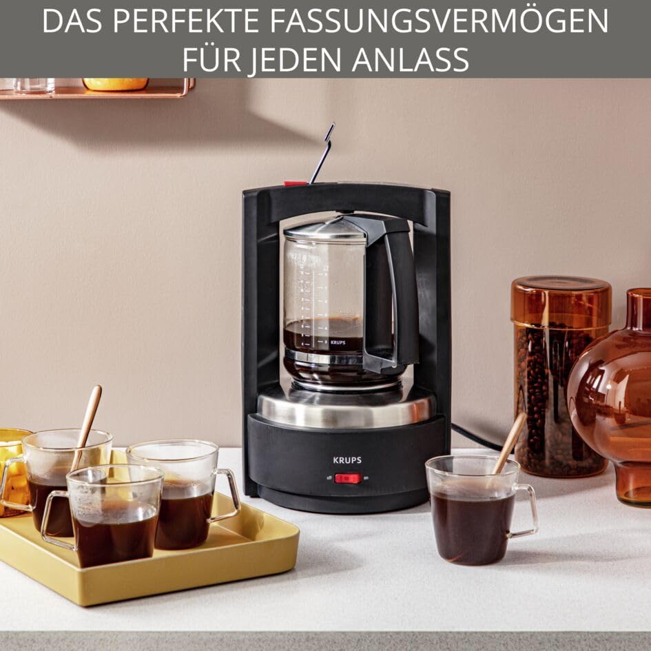 Krups KM4689 Macchina da caffè con filtro T8 | 850 Watt | Spegnimento automatico | 8-12 tazze | Interruttore on/off illuminato | Nero
