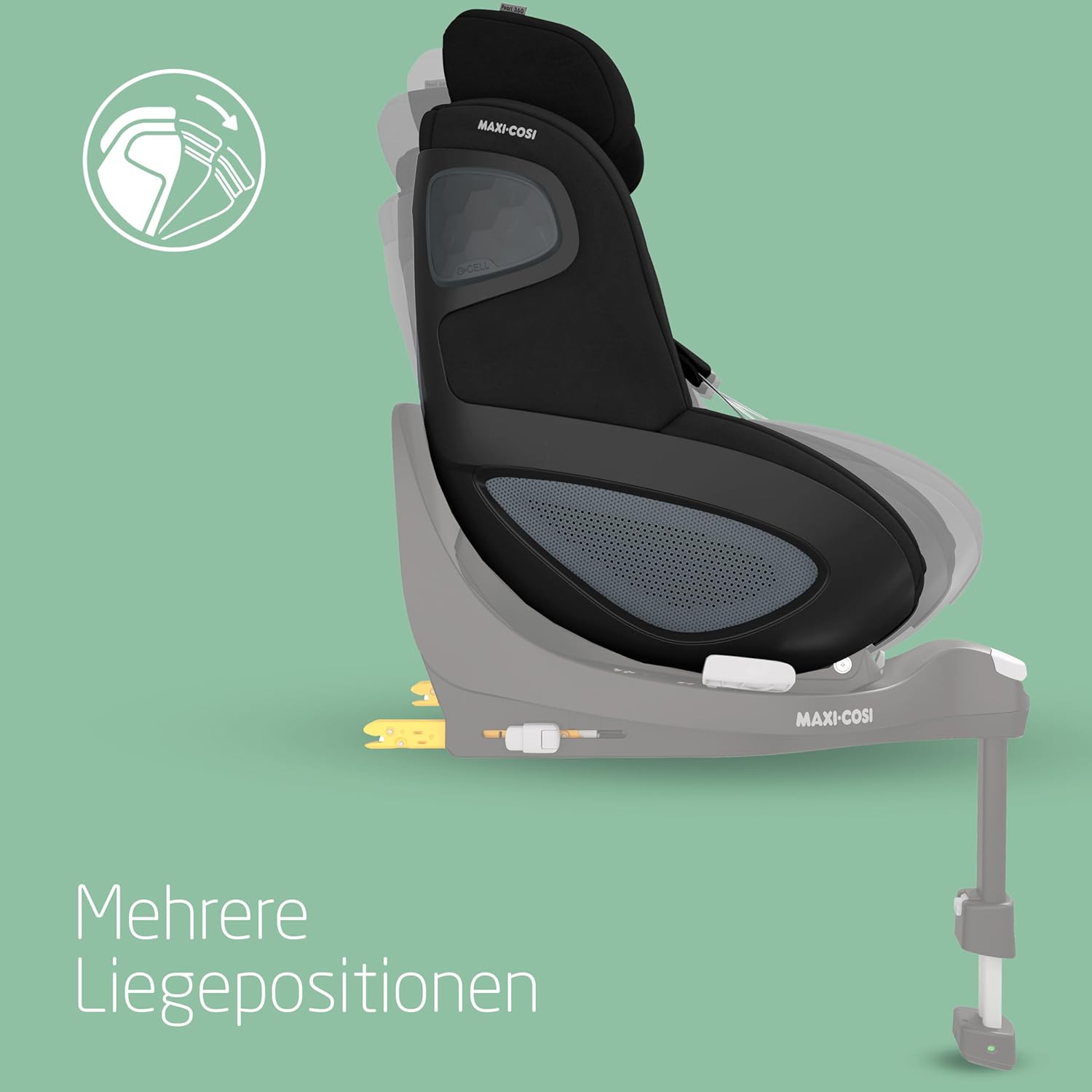 Maxi-Cosi Pearl 360 i-Size baby autositz, autositz 360 grad drehbar, 3 Monate - 4 Jahre (61-105 cm), Drehung mit nur einer Hand, ClimaFlow, Easy-In-Gurt, G-CELL, Authentic Black