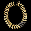 Acero - piccola collana con pendente a forma di ala bicolore