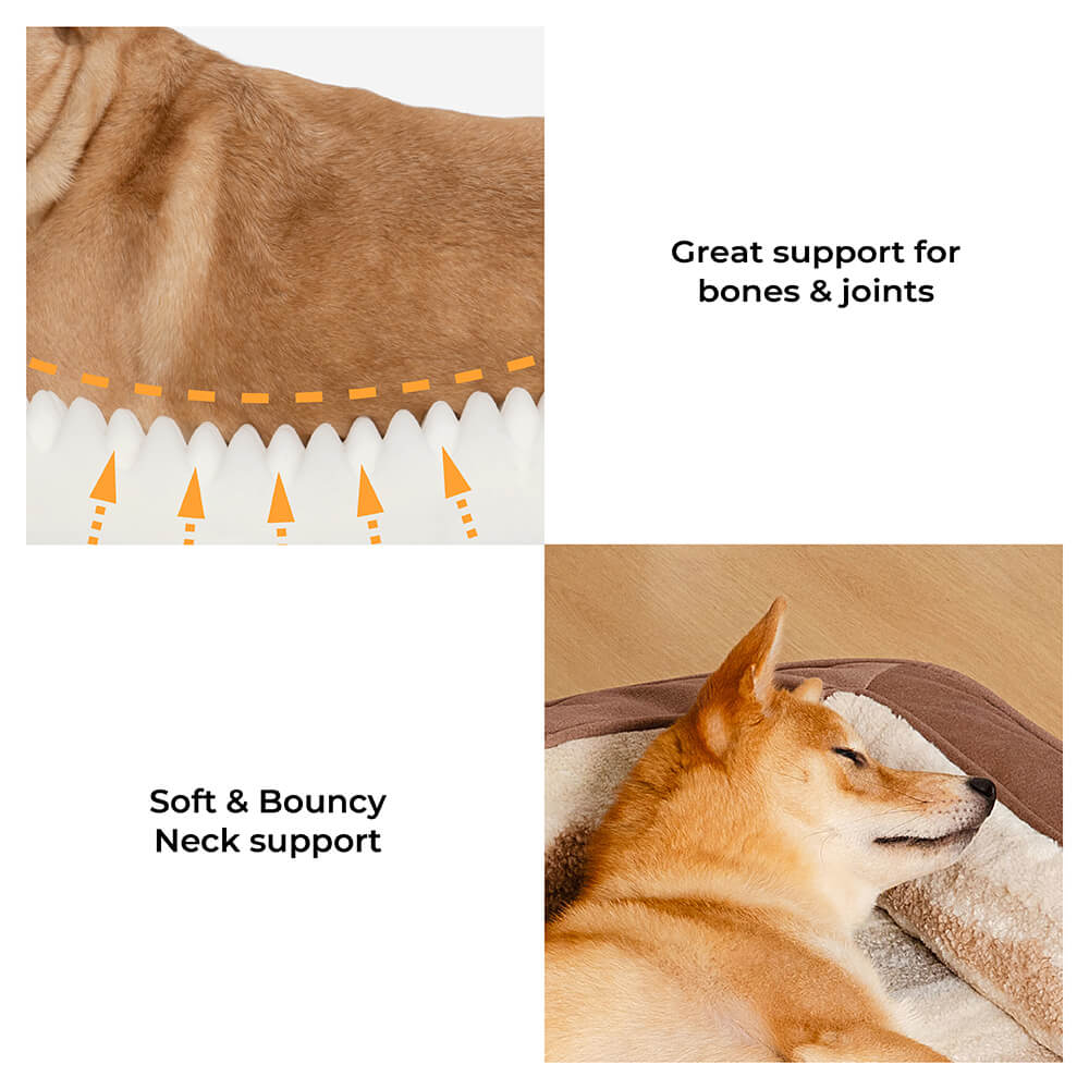 Bequeme orthopdische Hundecouch aus Kunstlammwolle