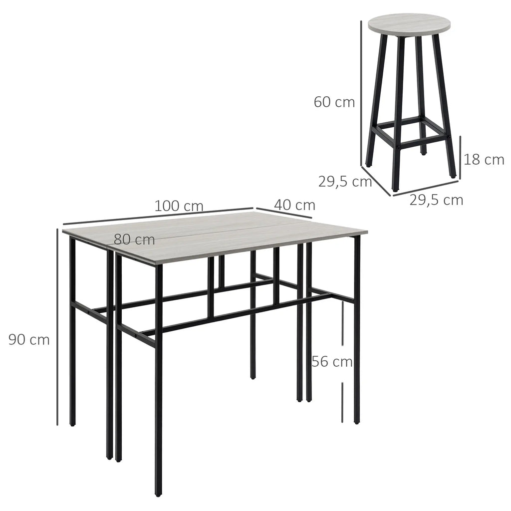 Set Tavolo da Bar HOMCOM 6 Pezzi Combinabile Salvaspazio per Sala da Pranzo