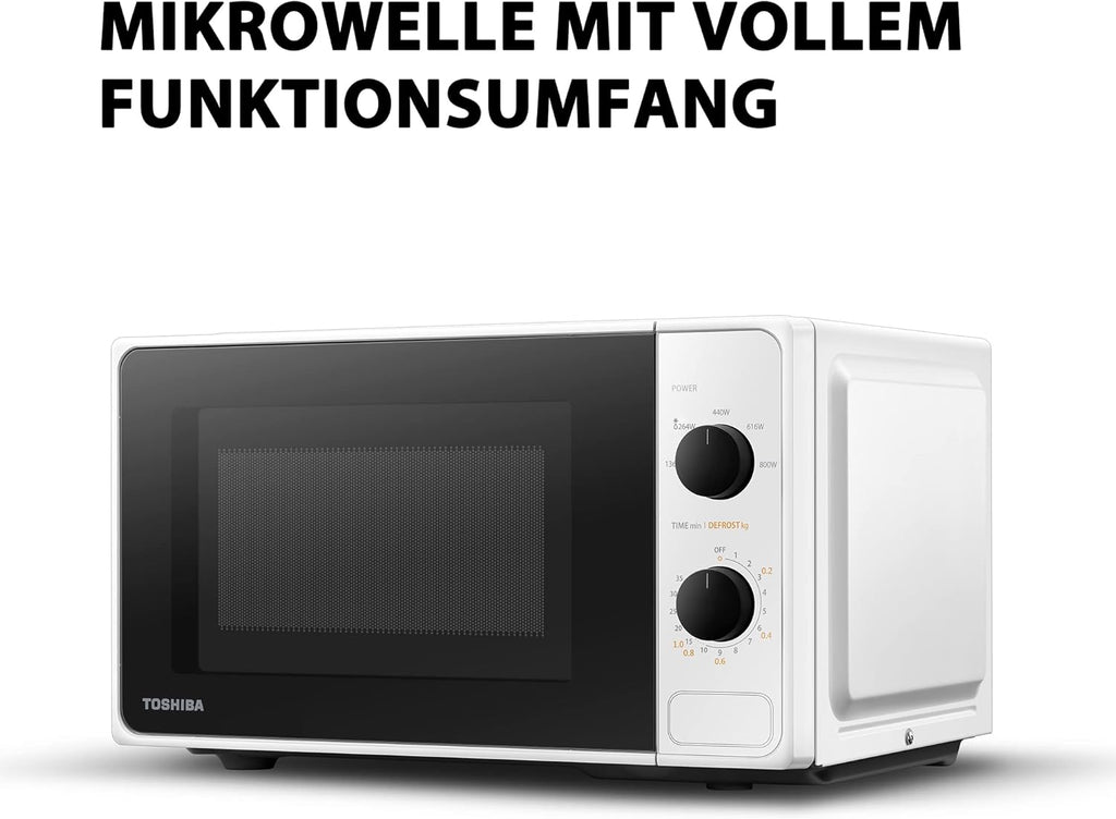 Forno a microonde a libera installazione Toshiba MW2-MM20PF(BK) / microonde singolo / 20L / 800W / 5 livelli di potenza con pratica funzione di scongelamento/illuminazione interna a LED/Nero