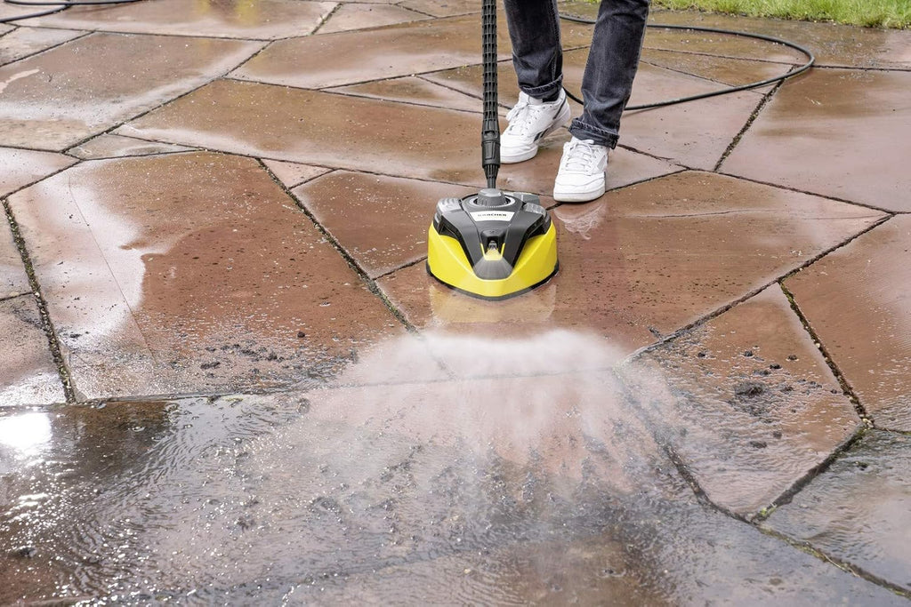 Kärcher Pulitore per superfici T-Racer T 7 Plus (protezione antispruzzo, per grandi superfici, due ugelli a getto piatto, impugnatura per lavorare in verticale, ugello Power, ugello di risciacquo)