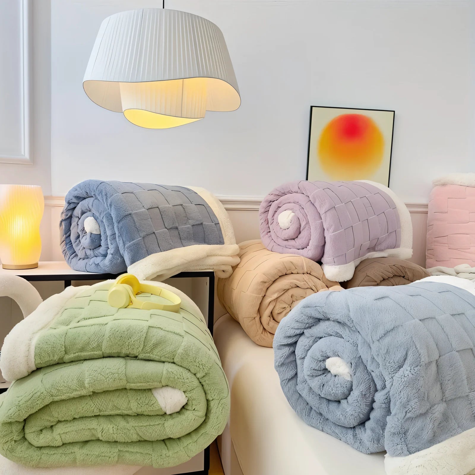 CozyCheck Plaid - Coperta in Pile Reversibile, Spessa e Termica per l'Inverno