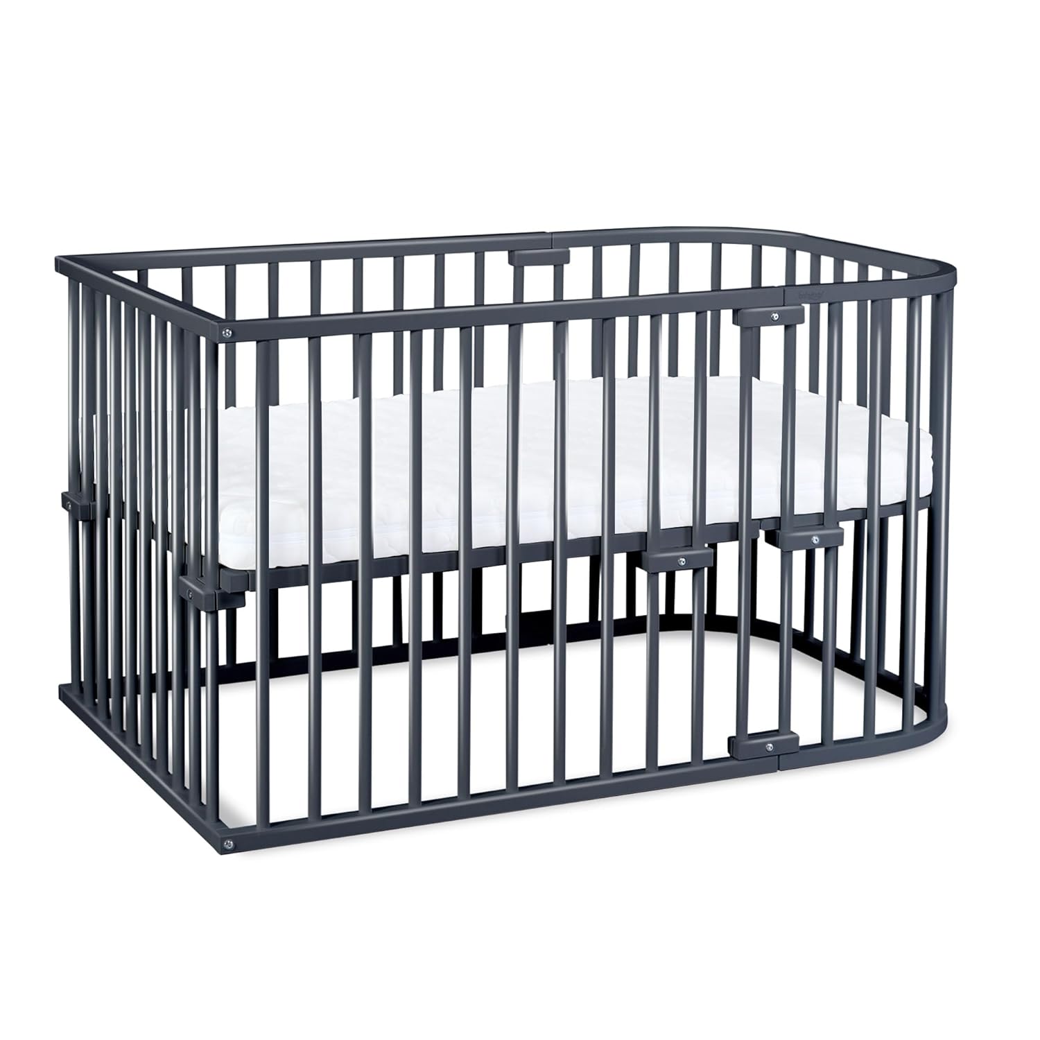 babybay Original Lettino da affiancare in massello di faggio / compatto e trasformabile / Altezza regolabile senza livelli preimpostati ed ecologico / Lettino evolutivo (laccato bianco) / Materasso incluso