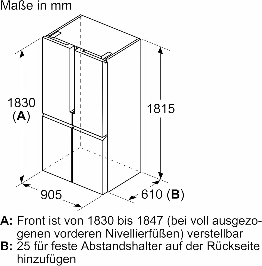 Frigorifero Multic дверный SIEMENS KF96NVPEA iQ300, 183 x 91 cm, 405 L di refrigerazione e 200 L di congelamento, hyperFresh per una freschezza più duratura, noFrost per non sbrinare mai più, superCooling per un raffreddamento più rapido