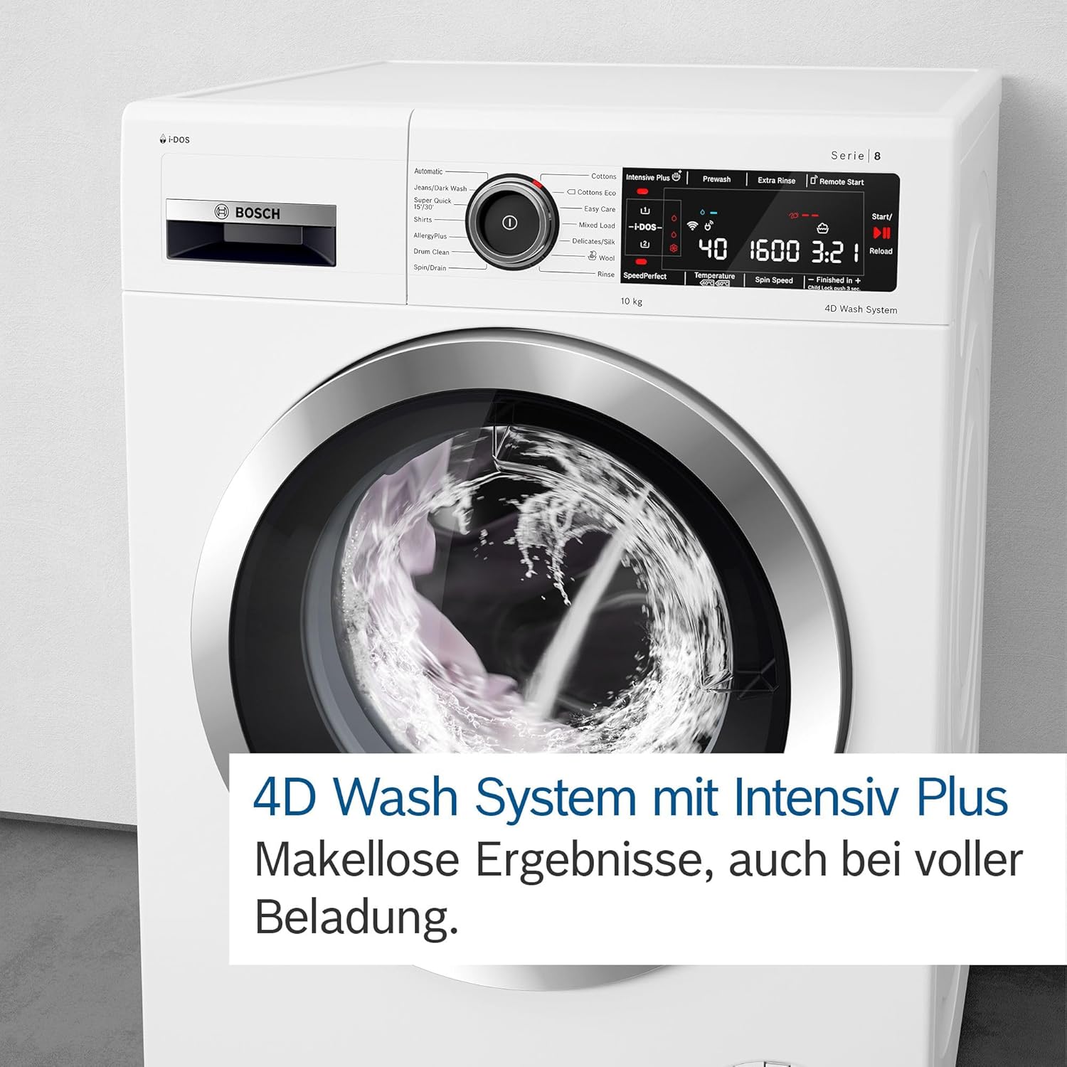 BOSCH WAN28127 Lavatrice Serie 4, a carica frontale, capacità 8 kg, 1400 giri/min, Iron Assist, Active Water Plus, EcoSilence Drive, Speed Perfect, bianco, 60 cm
