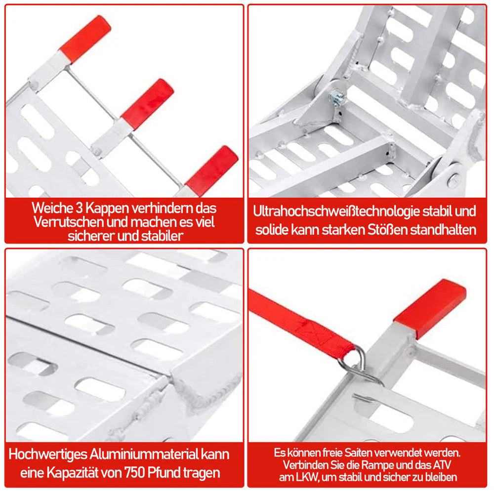 Sonnewelt Auffahrrampe Klappbar 340kg Faltbare Alu Motorradrampe
