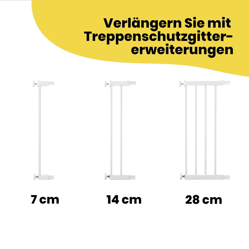 Safety 1st Easy Close Extra Tall, extra hohes (91 cm) Sicherheitsgitter aus Metall, druckfest, ideal für Kinder und Haustiere, mit einer Breite, die sich von 73 auf 80 cm ausdehnen lsst, wei