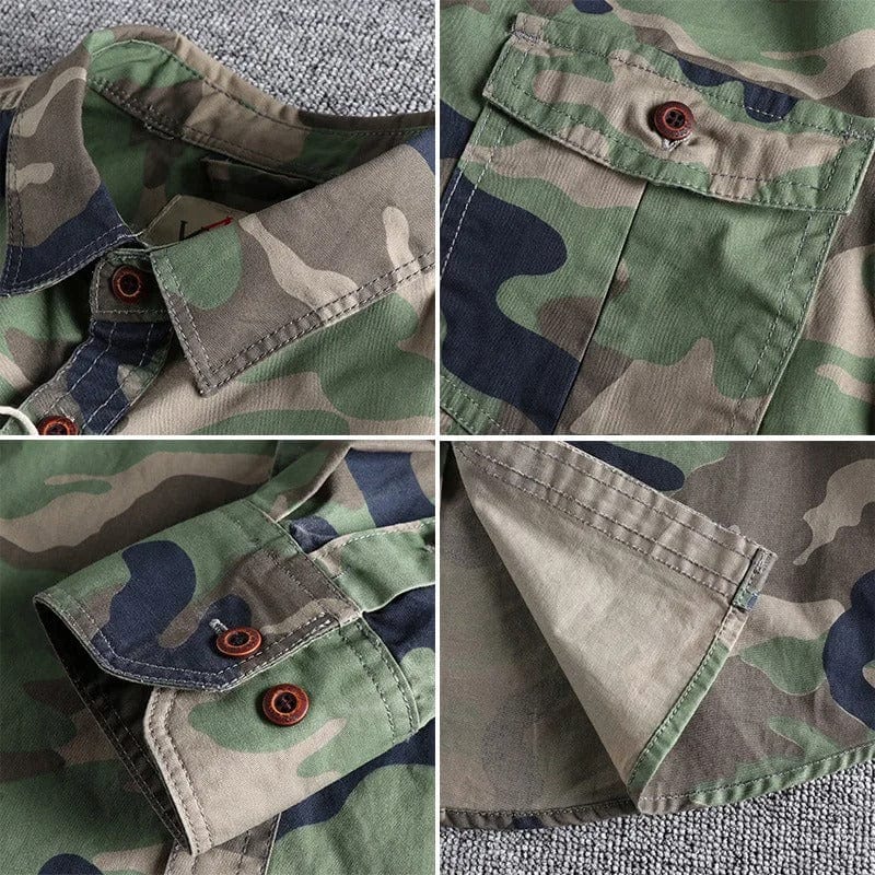 Clark - Camouflage-Langarmhemd
