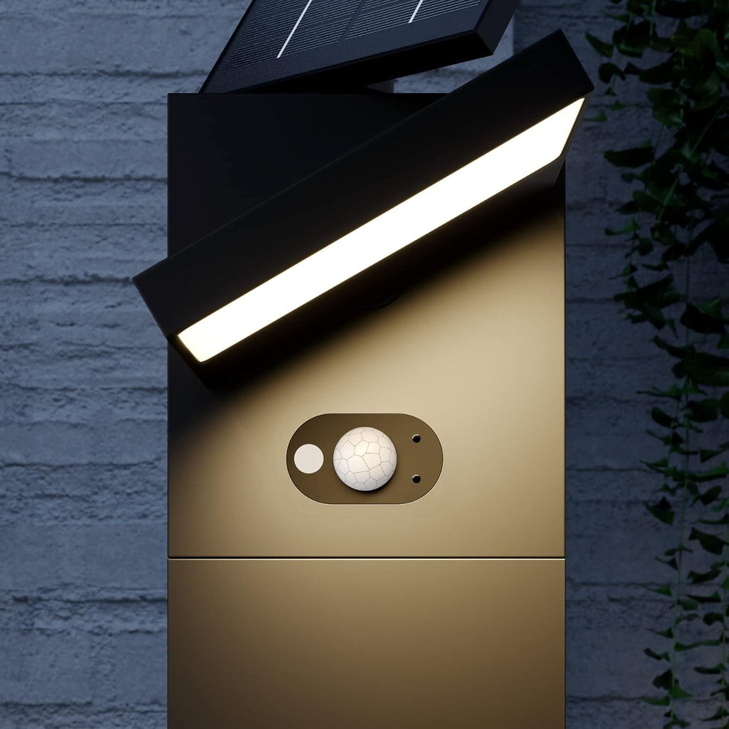 Lucande LED Solarleuchten 'Silvan' mit Bewegungsmelder (spritzwassergeschützt) (Modern) in Alu aus Aluminium (1 flammig,) - Solarlampe, Solarleuchte Garten
