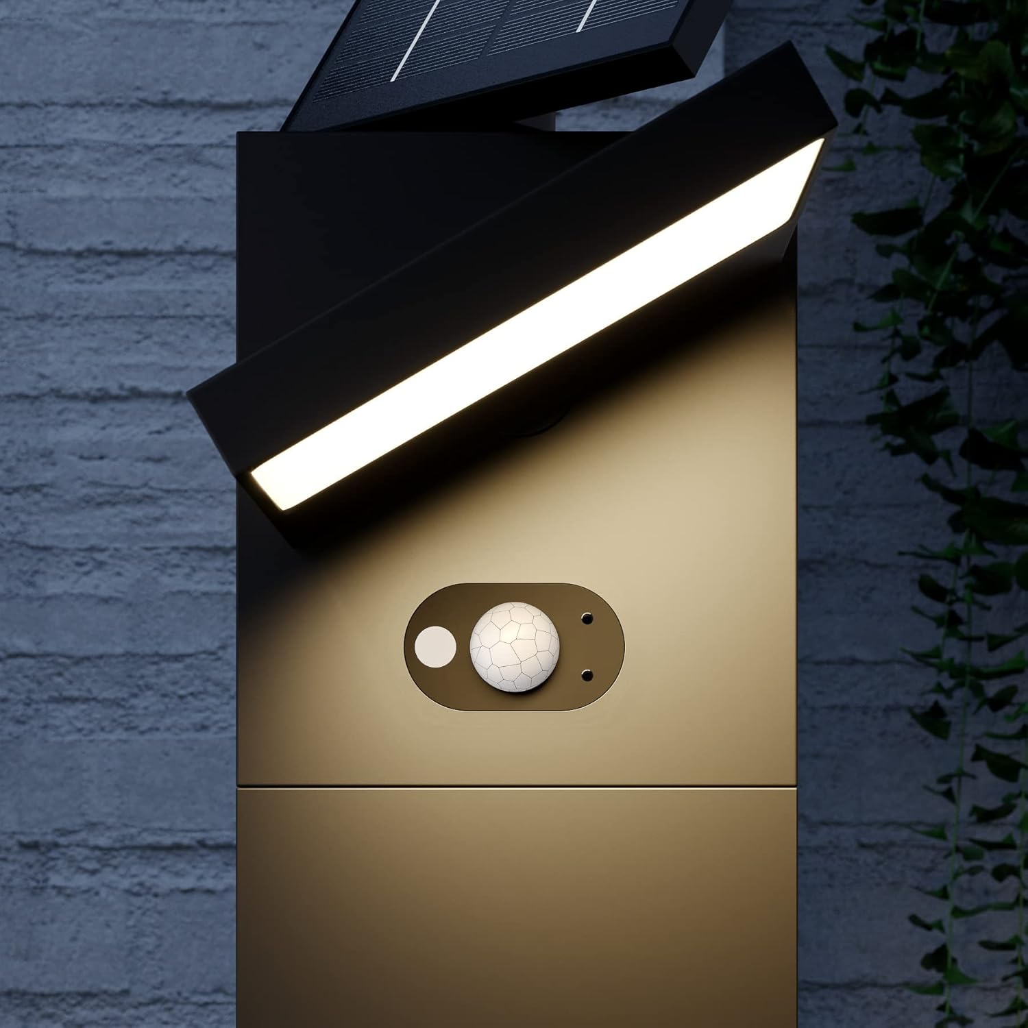 Lucande LED Solarleuchten 'Silvan' mit Bewegungsmelder (spritzwassergeschützt) (Modern) in Alu aus Aluminium (1 flammig,) - Solarlampe, Solarleuchte Garten