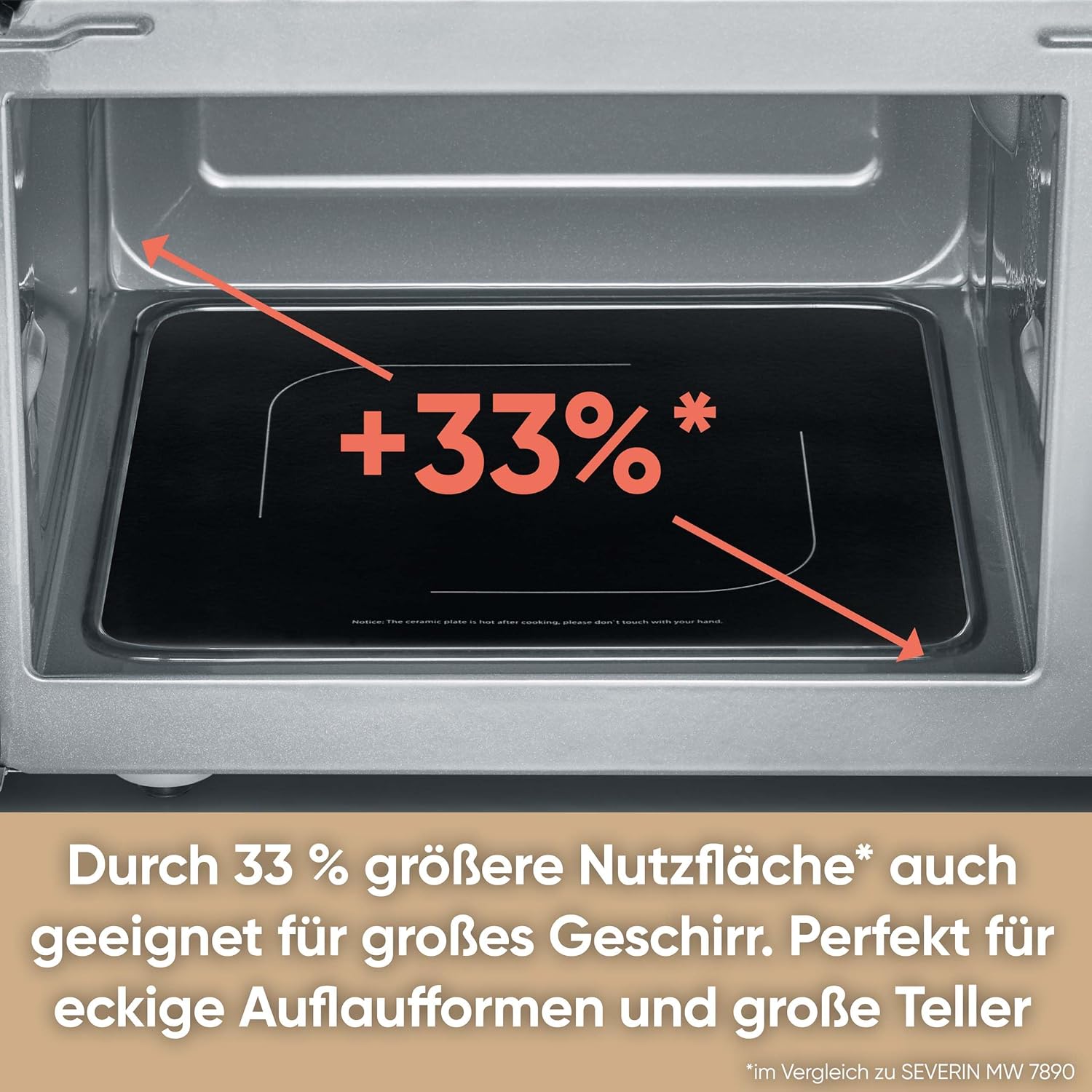 SEVERIN 2-in-1 Mikrowelle mit Grill 800 W, Grillofen mit 25 L Kapazitt und 9 Leistungsstufen, Mikrowelle mit Grillrost und Drehteller, silber, MW 7785