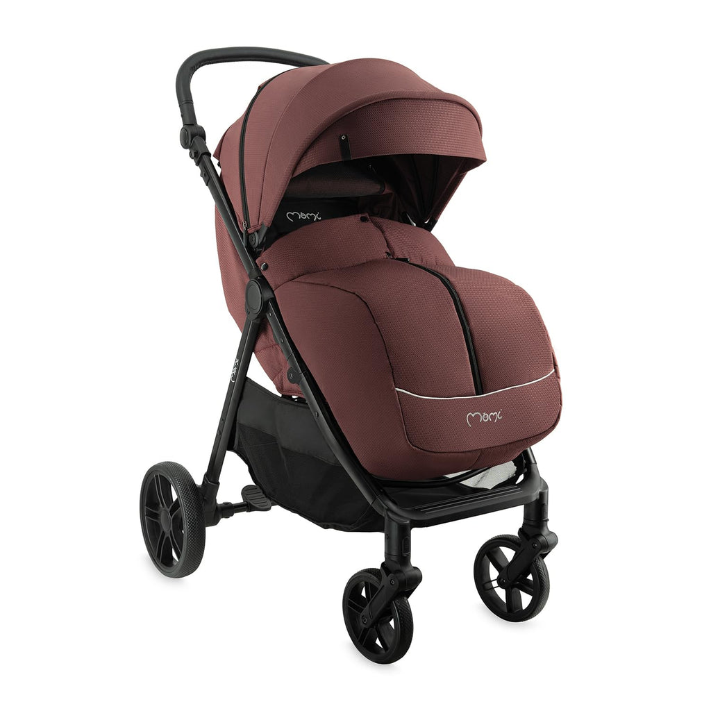 MoMi Passeggino CLARA, Passeggino dai 6 mesi in su, fino a 22 kg di peso corporeo, cintura di sicurezza a 5 punti, sacco coprigambe, portabicchieri, cestino della spesa, borsa per il cambio, zanzariera e parapioggia
