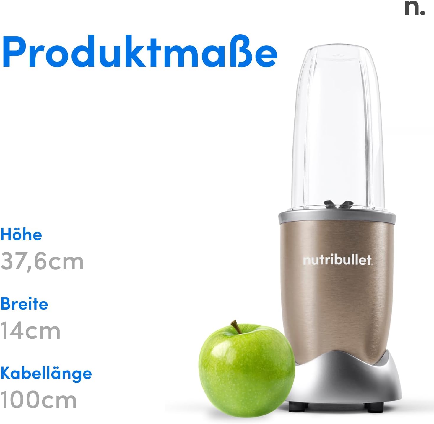 nutribullet Pro, 900 Watt, Facile e veloce da usare, Compatto, Facile da pulire, Con bicchiere da 700 ml, Frullatore per smoothie, Mixer elettrico, NB904B, Nero