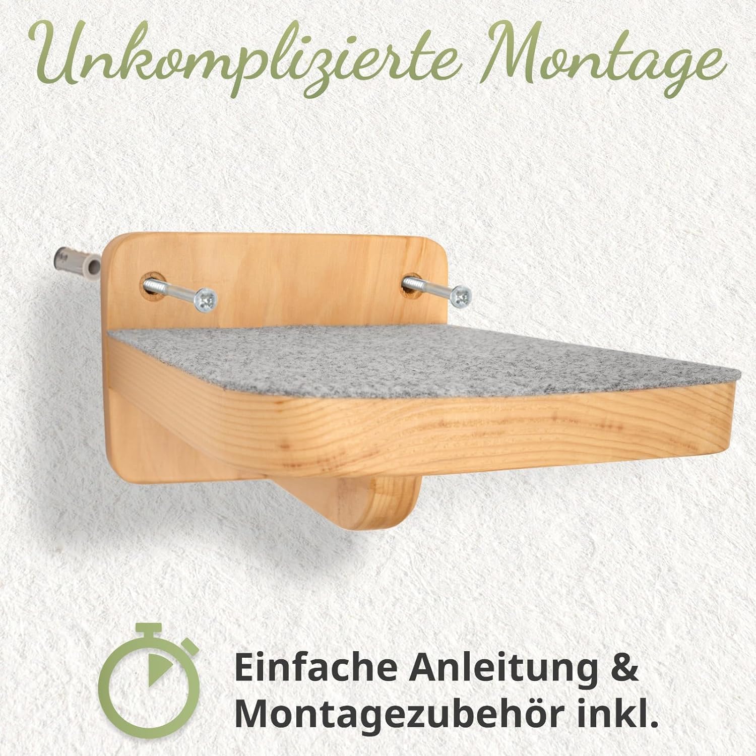WOOWOOD Katzen-Wandkletterwand | 3-teiliges Katzenleiter-Set | Wandleitern für Katzen | Katzenkletterwand-Set | Katzenleiter | Wandklettern für Katzen | Katzenlaufsteg | Wandklettern für Katzen