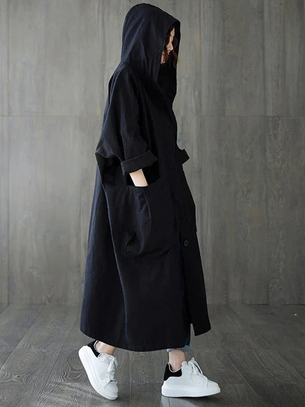 Trench con cappuccio da donna
