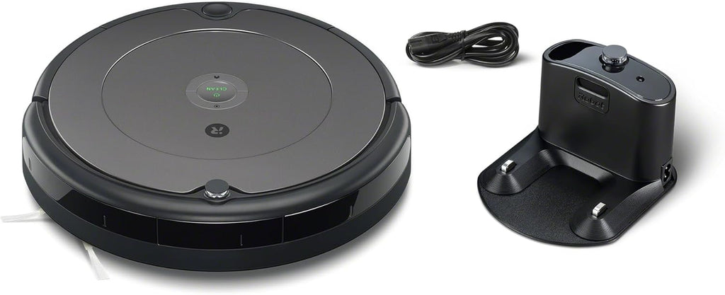 Robot aspirapolvere e lavapavimenti iRobot Roomba Combo Essential (Y0112), potente aspirazione e lavaggio, sistema di pulizia a 4 fasi, 3 livelli di aspirazione, pulizia Spot, controllabile tramite app, pulsanti o voce, Bianco